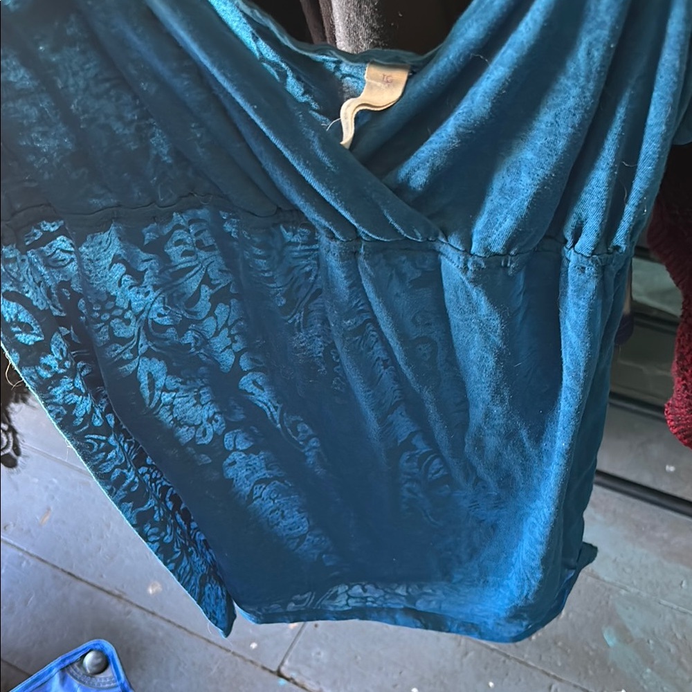 Teal soft Floral Top
